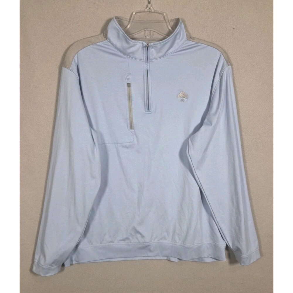Peter Millar 1/4 Zip Mens XXL Light Blue Performance Pullover Country Club